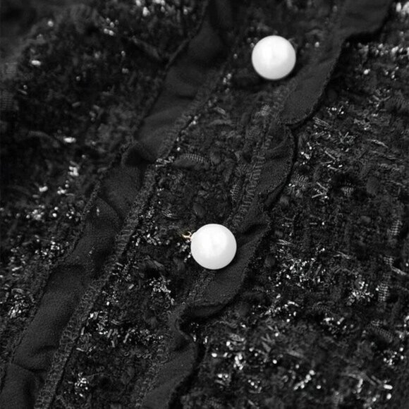 Kate Spade Sparkle Tweed Pearl Button Dress- Size 0 - Picture 16 of 16